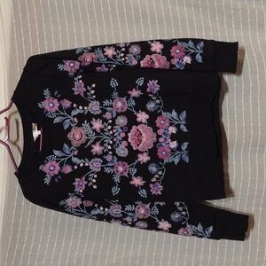 Northern Reflections Black Sweatshirt with Floral Print